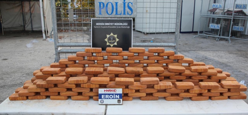 Mersin'de 105 kilogram eroin ele geçirildi