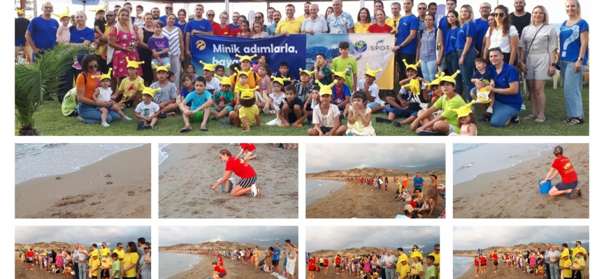 Alagadi sahilinde 100  kaplumbağa yavrusu yaşama uğurlandı