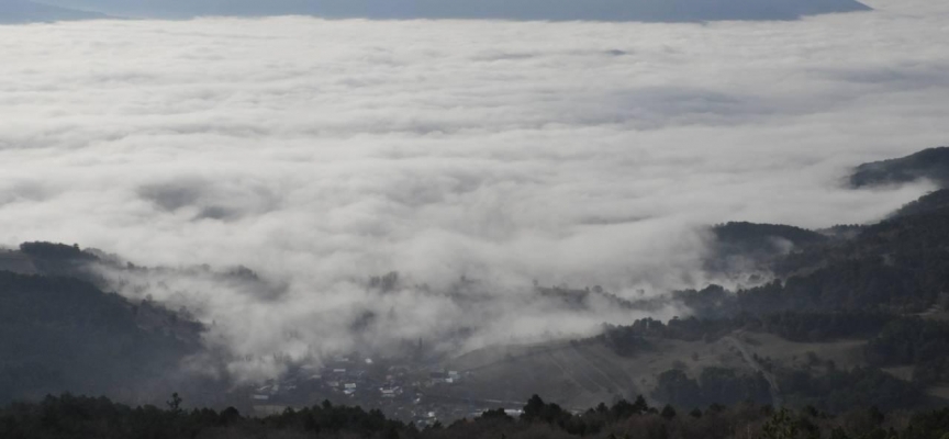 Mudurnu sis ile kaplandı