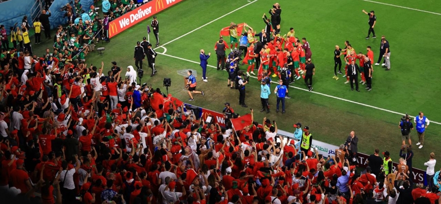 Katar'da Faslı taraftarlar tarihi zaferi kutladı