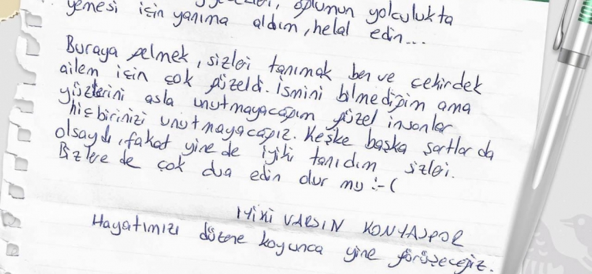 Depremzede aileden duygulandıran not: Hayatımızı düzene koyunca yine görüşeceğiz