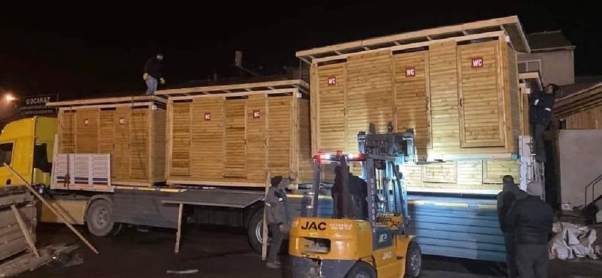 Bartın'dan deprem bölgesine ahşap konteyner desteği