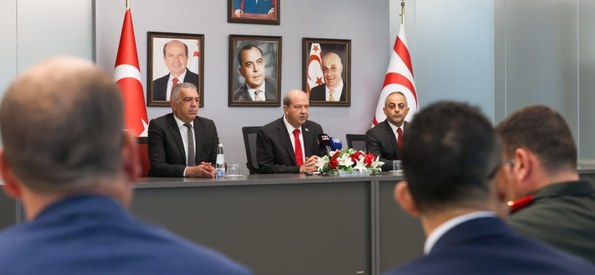 Cumhurbaşkanı Tatar, Kırgısiztan dönüşü Ercan’da basın toplantısı düzenledi