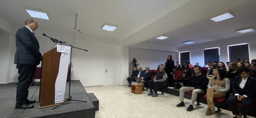 Cumhurbaşkanı Tatar, AÖA’da “Kıbrıs Tarihi ve Kıbrıs’ın Son Durumu” konulu konferans verdi