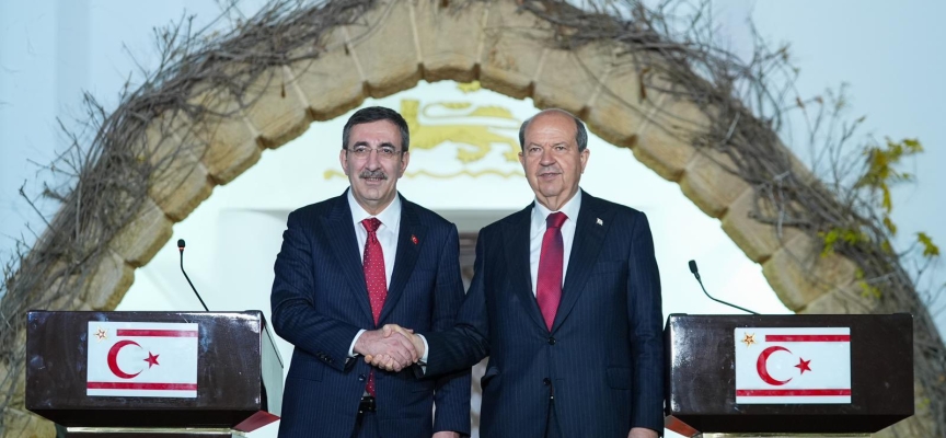 Cumhurbaşkanı Tatar ile TC Cumhurbaşkanı Yardımcısı Yılmaz, ortak basın açıklaması yaptı…Tatar: Yapıcı tutumumuzu devam ettiriyoruz