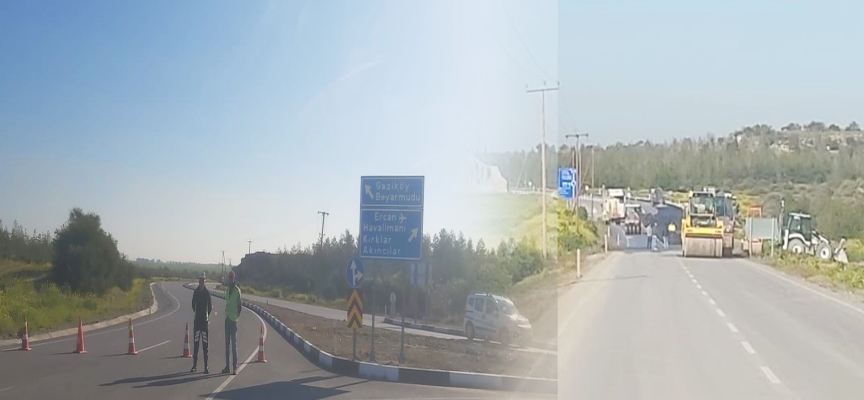 Ercan-Gaziköy anayolu üzerinde yapılacak asfaltlama çalışmaları nedeniyle, ulaşım alternatif yollardan sağlanacak