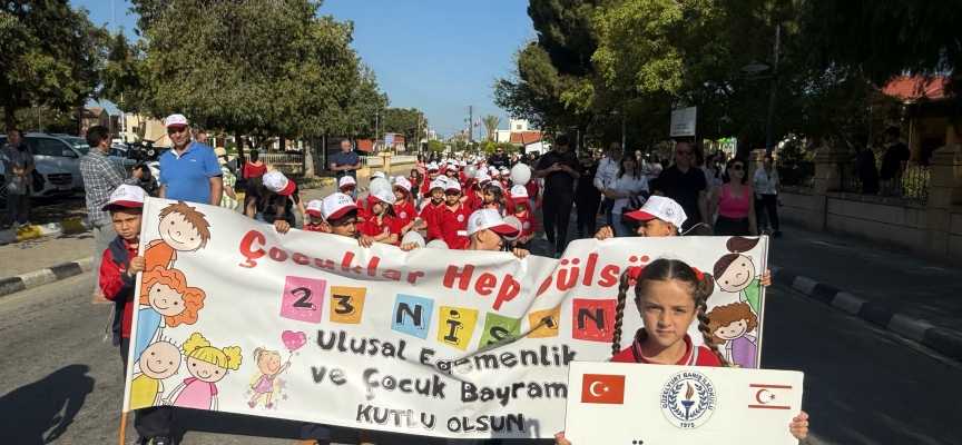 Güzelyurt’ta 23 Nisan Ulusal Egemenlik ve Çocuk Bayramı korteji düzenlendi