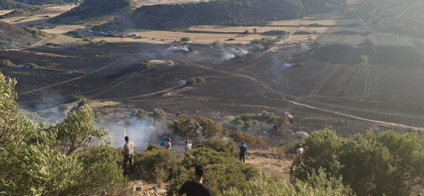 Avtepe-Kuruova arasındaki yangında  400 dönüm arazi zarar gördü
