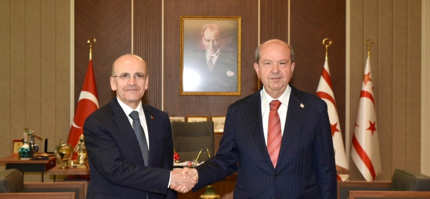 Cumhurbaşkanı Tatar, Mehmet Şimşek’i kabul etti