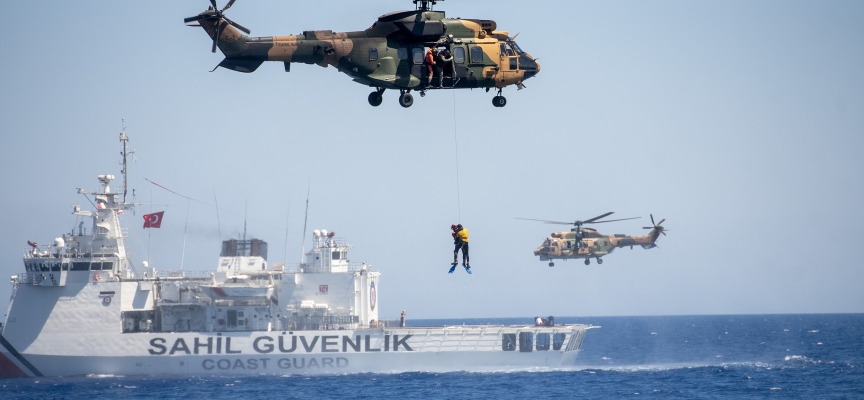 Şehit Teğmen Caner Gönyeli Arama Kurtarma Davet Tatbikatı’nın deniz safhası icra edildi