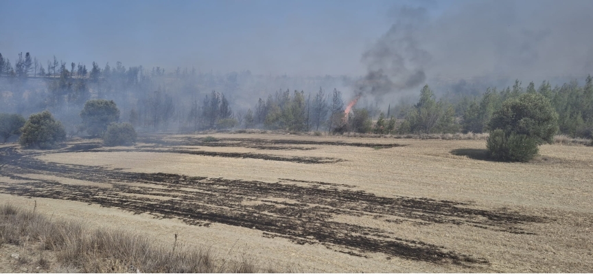 Ergenekon köyündeki yangın söndürüldü..Soğutma çalışmaları sürüyor