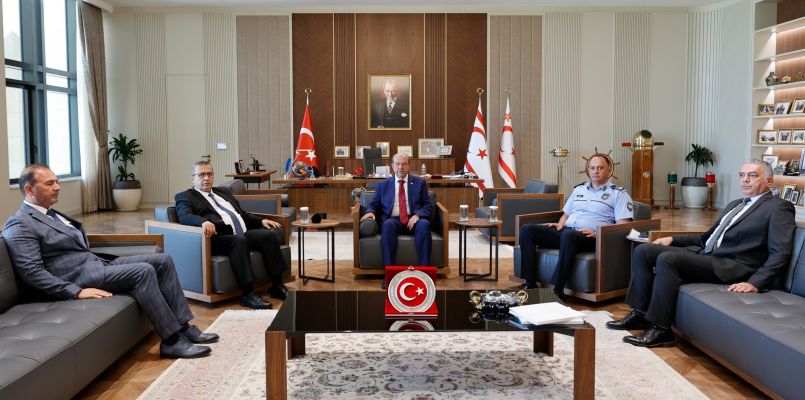 Cumhurbaşkanı Tatar, Başsavcı Altıncık ve Polis Genel Müdür Vekili Adalıer’i kabul etti:  “Kurucu Cumhurbaşkanı Denktaş’ın şahsında milli değerlerimiz,maneviyatımız,TMT gibi kutsal bir kuruluşumuz hedef alınmıştır”