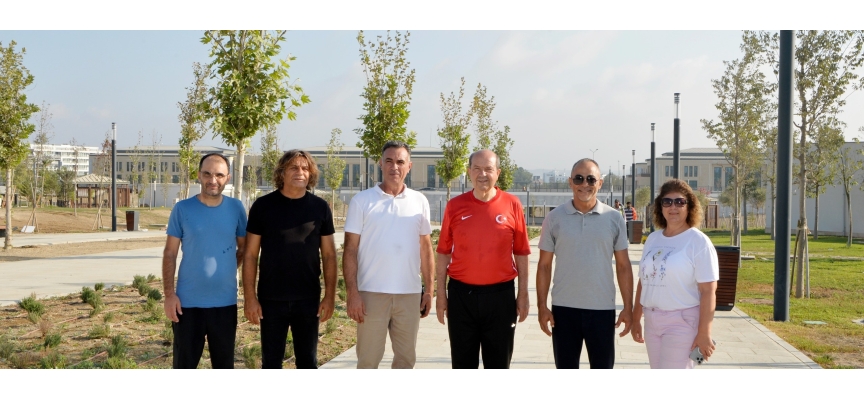 Cumhurbaşkanı Tatar , yapımı devam eden Cumhuriyet Parkı’nı ziyaret etti