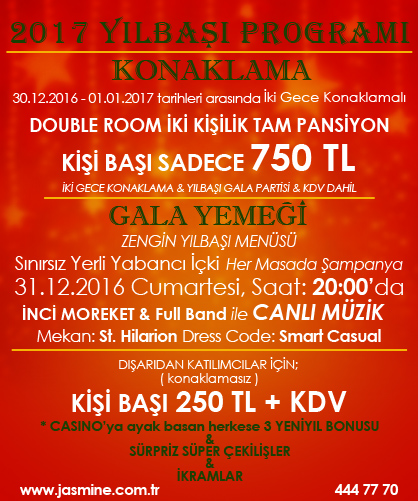 Jasmine Court Hotel'de yılbaşı heyecanı