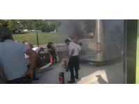 Metrobüste çıkan yangın seferleri aksattı