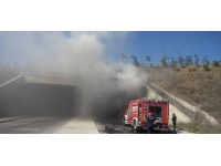 Sultangazi'de halk otobüsü alev alev yandı