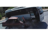 Hatalı U dönüşü kazaya neden oldu: O anlar kamerada