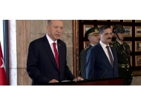 Cumhurbaşkanı Erdoğan başkanlığındaki YAŞ üyeleri Anıtkabir'i ziyaret etti