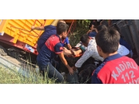 Osmaniye'de devrilen tırda sıkışan sürücü yaralandı