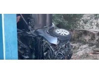 Kontrolden çıkan otomobil evin bahçesine düştü: 1 ölü, 3 yaralı