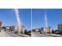 Elazığ'da cadde üzerinde hortum çıktı
