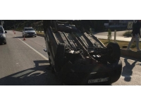 Bilecik'te devrilen aracın sürücüsü yaralandı