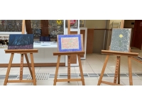 Yükümlülerin yaptığı ebru ve resimlerin yer aldığı sergi açıldı