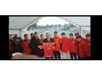 Başbakan Üstel, TC Gençlik ve Spor Kasapoğlu ve diğer yetkililer, yapımı tamamlanan Çetinkaya Taksim Sahası’nda inceleme yaptı