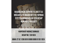 Başbakanlık deprem felaketi ile mücadeleye maddi destek yapmak isteyen vatandaşlar için hesap numarası paylaştı