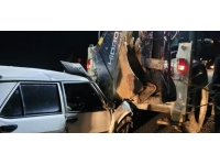 Malatya’da otomobil ile iş makinesi çarpıştı: 1 yaralı