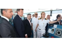 Mersin-Gazimağusa seferi yapacak ADA 74 feribotu, törenle KKTC’ye uğurlandı
