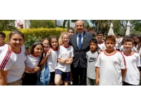 Güzelyurt Özgürlük İlkokulu Cumhurbaşkanı Tatar’ı ziyaret etti:  “Tüm gailemiz sizlerin başınız dik onurlu bir şekilde KKTC’de yaşayabilmenizdir”