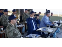 Cumhurbaşkanı Ersin Tatar, Şht. Plt. Yzb. Cengiz Topel Akdeniz Fırtınası Tatbikatı’nı izledi