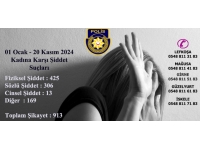 Kadına yönelik şiddet konusunda polise 11 ayda 913 şikayet ve başvuru