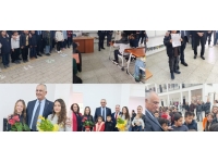 Bakan Çavuşoğlu İskele’deki iki okulda karne dağıtımına katıldı