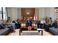 Cumhurbaşkanı Tatar, Başsavcı Altıncık ve Polis Genel Müdür Vekili Adalıer’i kabul etti:  “Kurucu Cumhurbaşkanı Denktaş’ın şahsında milli değerlerimiz,maneviyatımız,TMT gibi kutsal bir kuruluşumuz hedef alınmıştır”