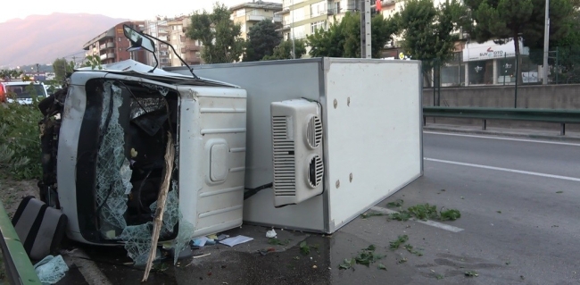 Kontrolden çıkan kamyonet ağaçları yerinden söktü: 2 yaralı