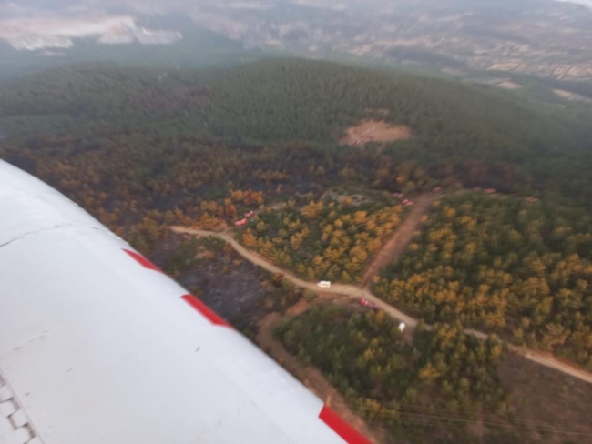 Manisa'daki orman yangınına müdahale sürüyor