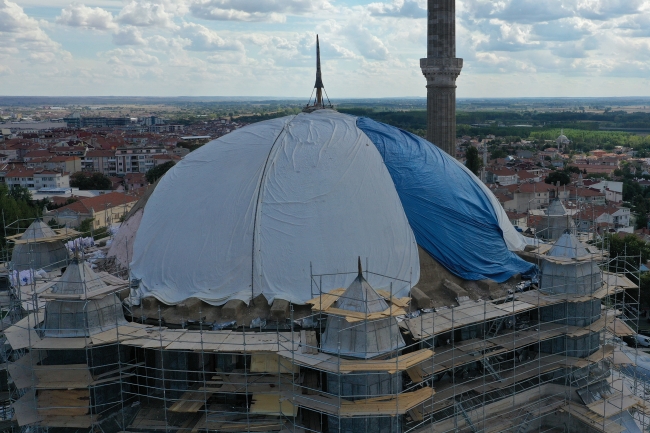 Selimiye Camii'ndeki restorasyon devam ediyor