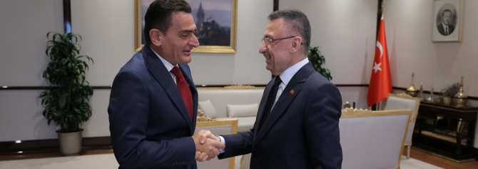 Fuat Oktay, Dursun Oğuz’u kabul etti