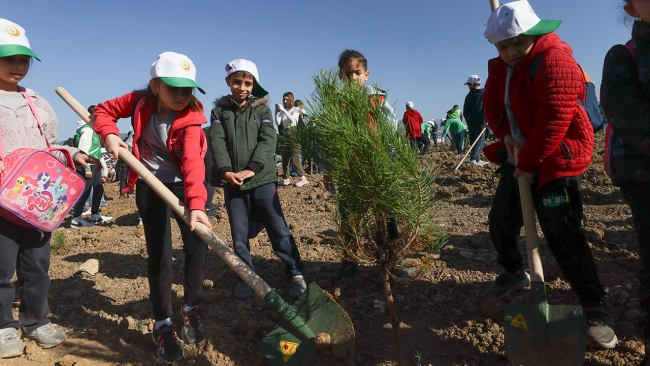 Fidanlar toprakla buluşturuldu