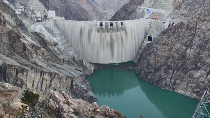 Yusufeli Barajı'nda suyun yükselişi böyle görüntülendi