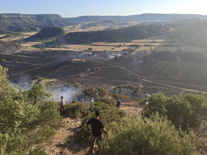 Avtepe-Kuruova köyleri arasında çıkan yangın kontrol altına alındı, Sivil Savunma ekipleri soğutma çalışması yapıyor