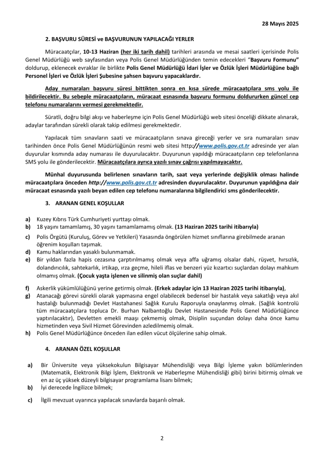 Polisten analist/programcı münhali…