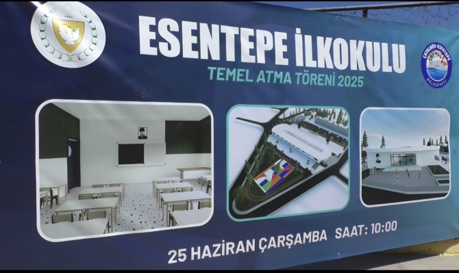 Esentepe İlkokulu’nun yeni okul binasının temeli düzenlenen törenle atıldı